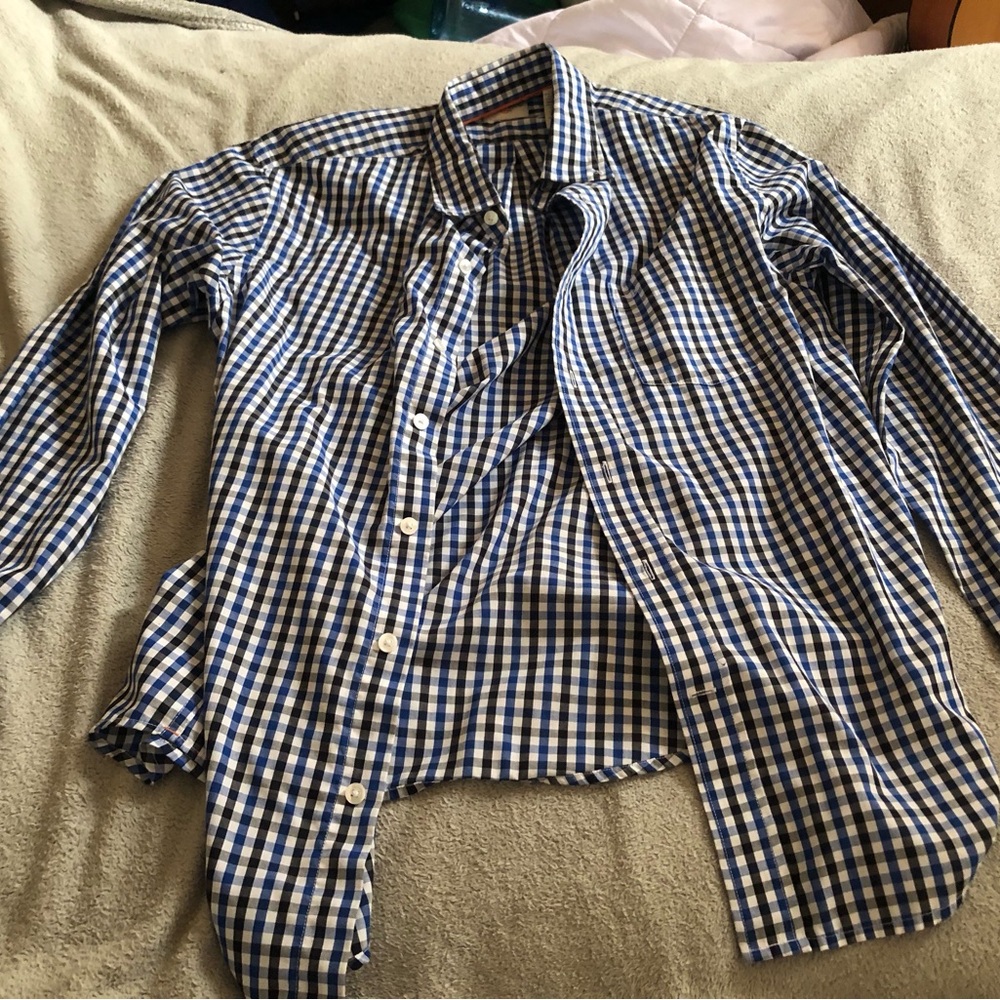 Dockers Blue and White Casual Button Down Shirt